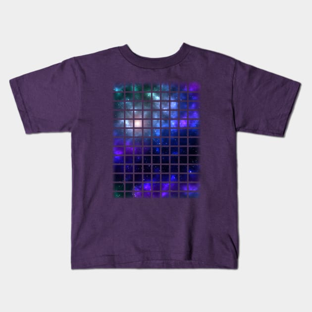 Galaxy Grid Kids T-Shirt by zoddie